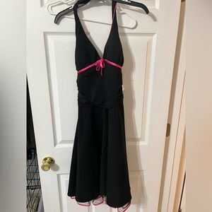 Black and pink deb dress